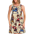 sans manches Augenstern Boxer-Bulldogs pour femme, avec 2 poches latérales, coupe trapèze.